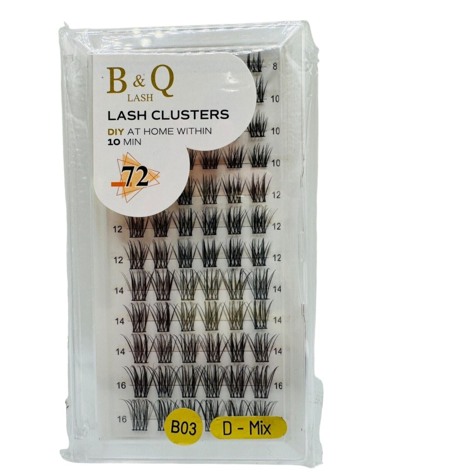 Lash Clusters B02 DIY Eyelash 72 Cluster Lashes C D Curl Mega Volume Individual Lashes Eyelash Clusters Wispy Lashes Cluster DIY at Home (NM-D-8-16MIX)