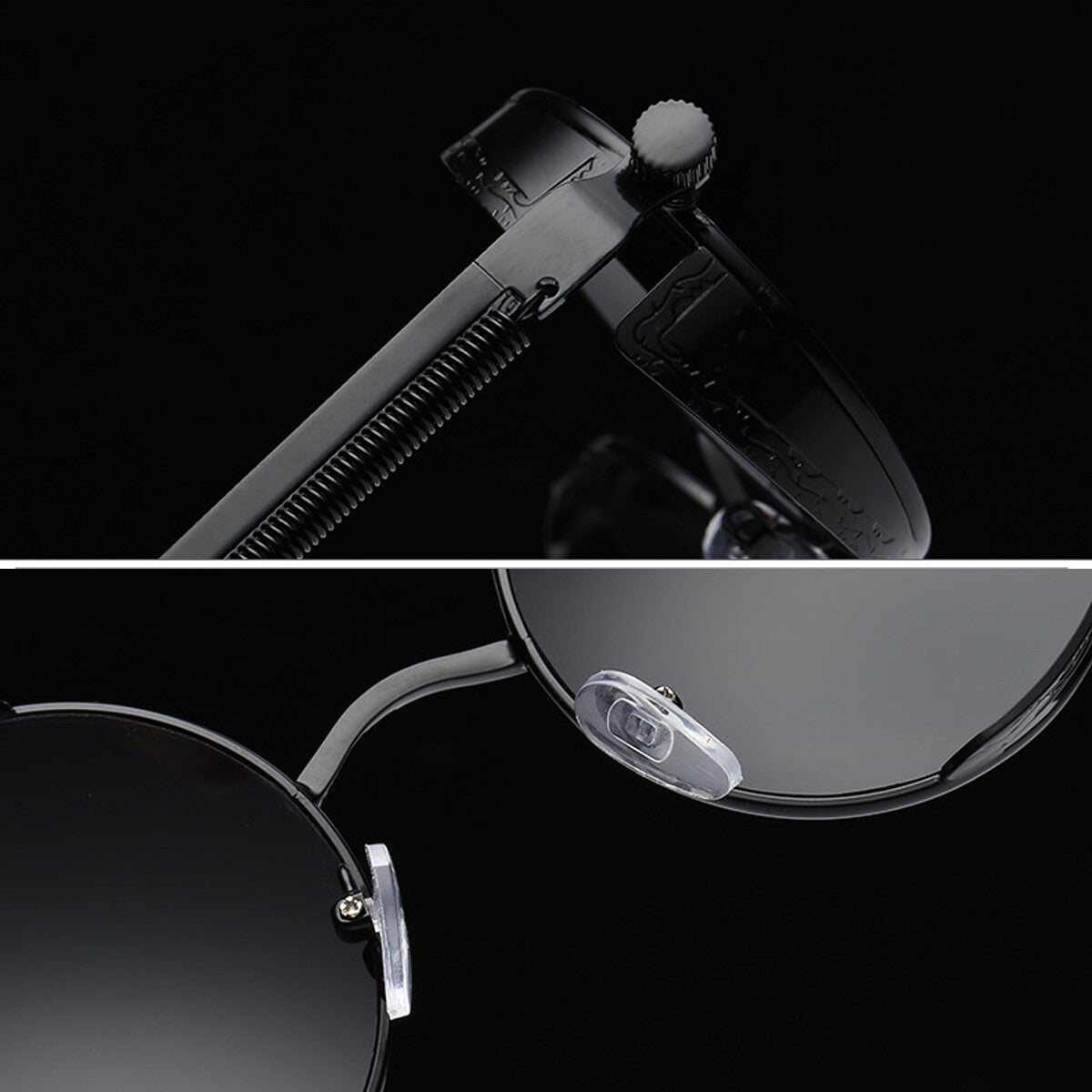 Polarized Retro round Sunglasses Vintage Gothic Steampunk Glasses Men Women USA