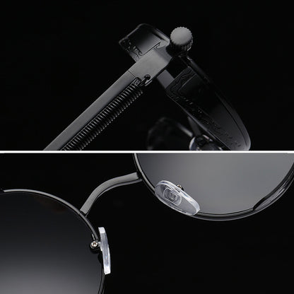 Polarized Retro round Sunglasses Vintage Gothic Steampunk Glasses Men Women USA