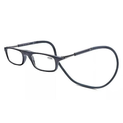 Hanging Folding Magnetic Reading Eyeglasses Glasses Front Click Connect Neck USA
