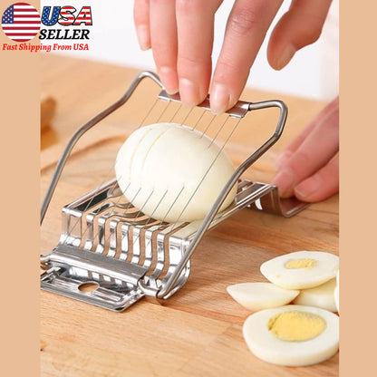 Egg Cutter Stainless Steel Hard Boiled Eggs Slicer for Kitchen Tools