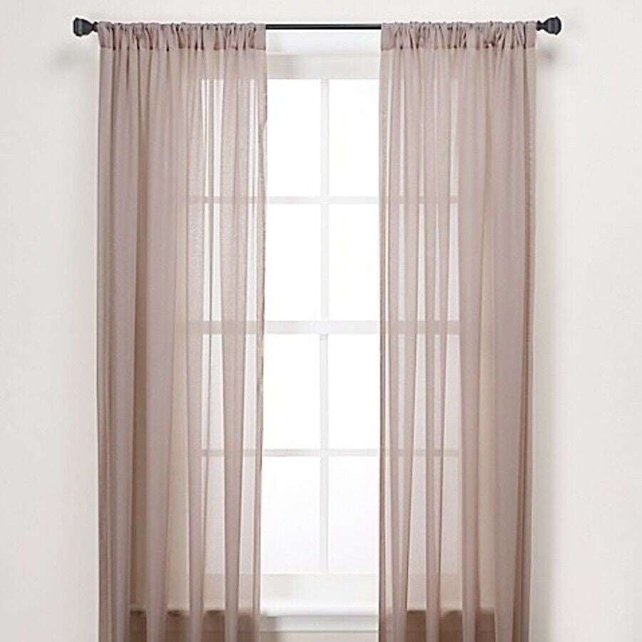 2 Piece Sheer Voile Window Elegance Curtains Drape Treatment 63, 84 Length