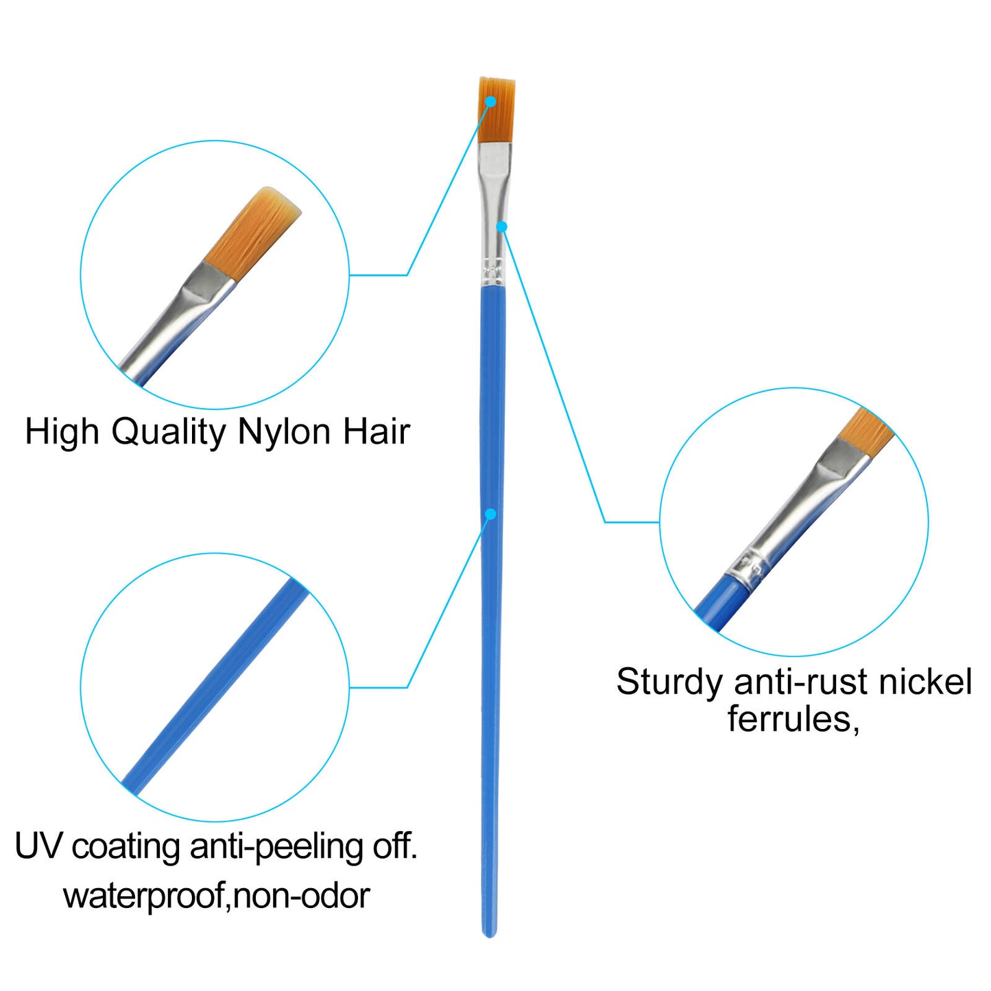 100Pcs Artist Paint Brushes Set Art Acrylic Oil Watercolour Painting Craft Model