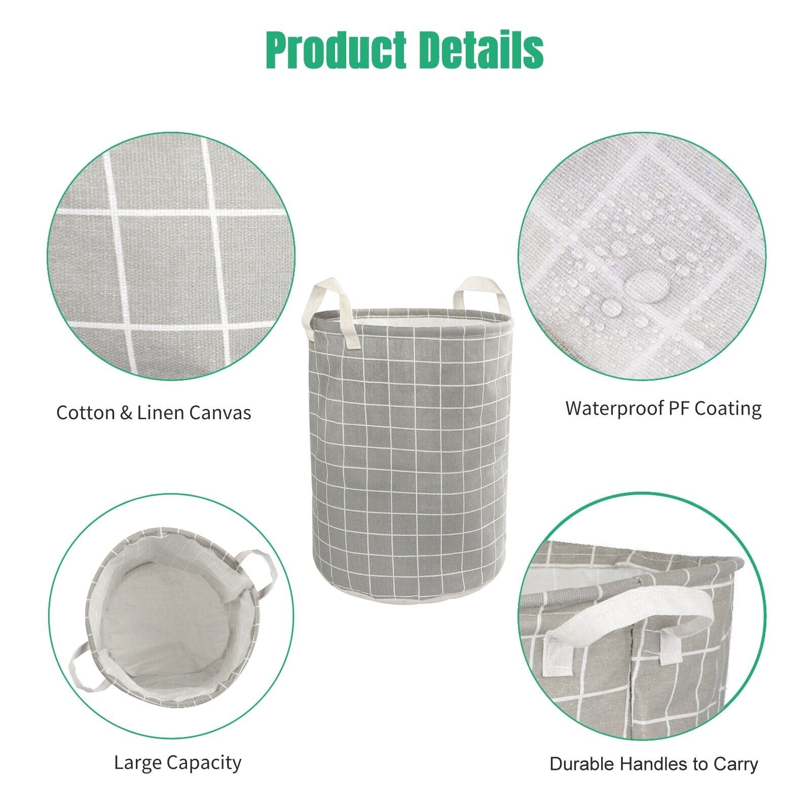 Large Foldable Storage Laundry Hamper, Dirty Clothes Basket, Wash Bag Organizer