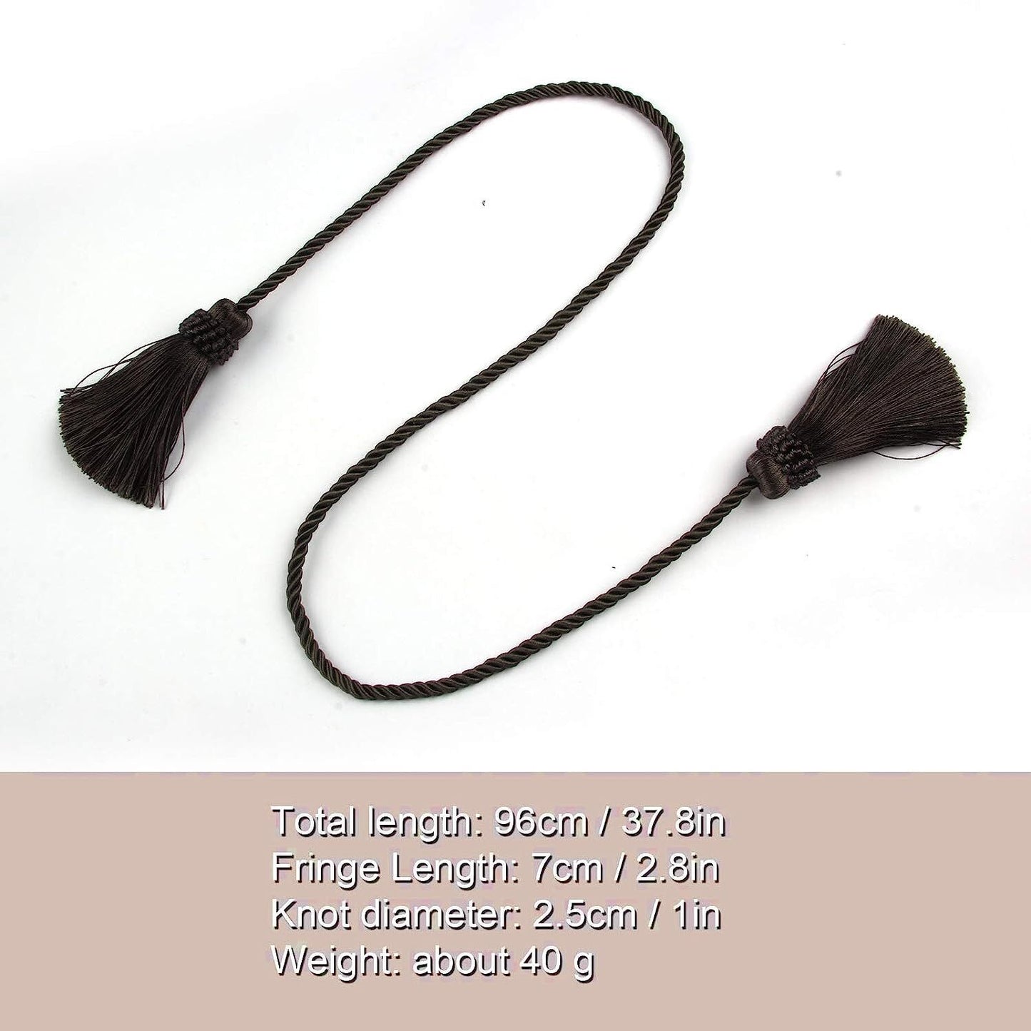 4PCS Curtain Tiebacks Handmade Decorative Curtain Holdbacks Rope with Tassel