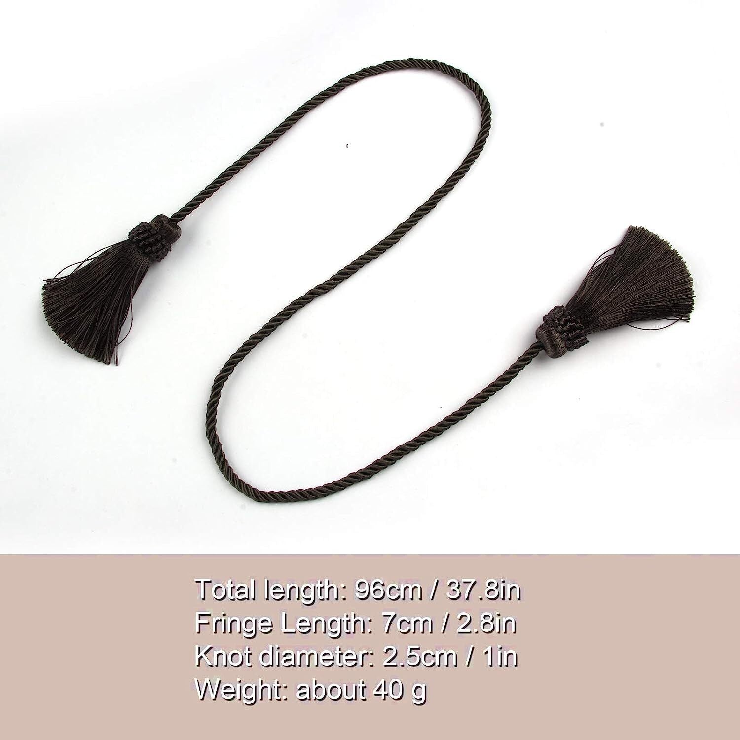 4PCS Curtain Tiebacks Handmade Decorative Curtain Holdbacks Rope with Tassel