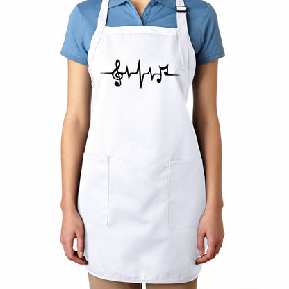 Music Note Beat Apron Kitchen Cooking Cook Barking Grill Pocket Home Chef Gift