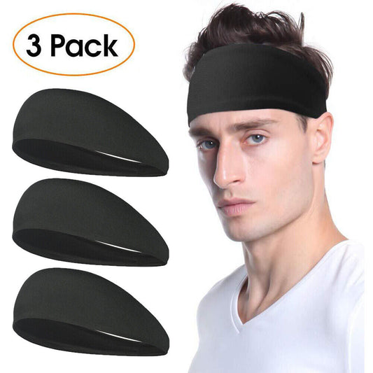 Sweatbands Sports Headband for Men & Women – Moisture-Wicking, Quick-Dry, Stretchy & Soft – Perfect for Gym, Running, Yoga, Basketball & More