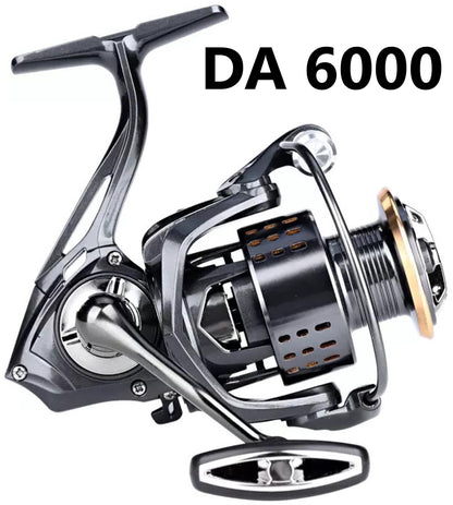 Precision Spinning Fishing Reel 5.2:1 Metal Spool Freshwater Saltwater Right/Left Hand | DEUKIO DA2000–DA7000 | Heavy Duty, High Drag, Smooth Casting