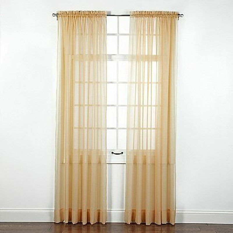 2 Piece Sheer Voile Window Elegance Curtains Drape Treatment 63, 84 Length