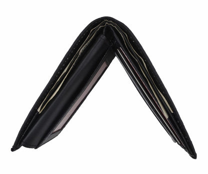 New Mens Genuine Leather Bifold Wallet ID Credit Card Alligator Window Crocodile