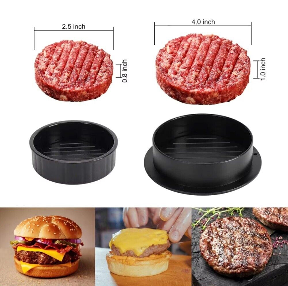3-In-1 Burger Press Patty Maker – Stuffed Hamburger Press Kit + 100 Wax Papers