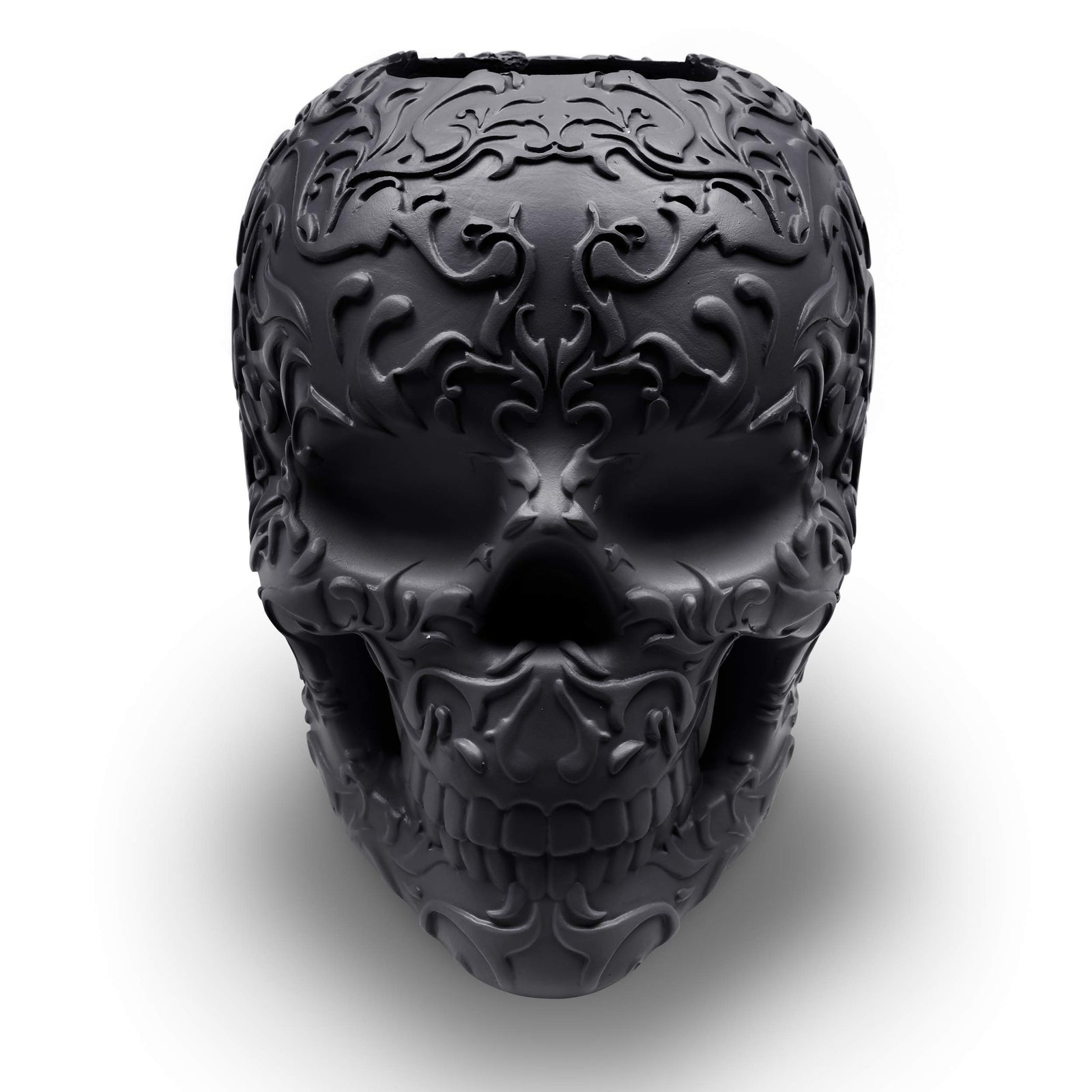 Skull Makeup Brush Holder, Pen Holder, Vanity, Desk, Office Organizer, Statio...