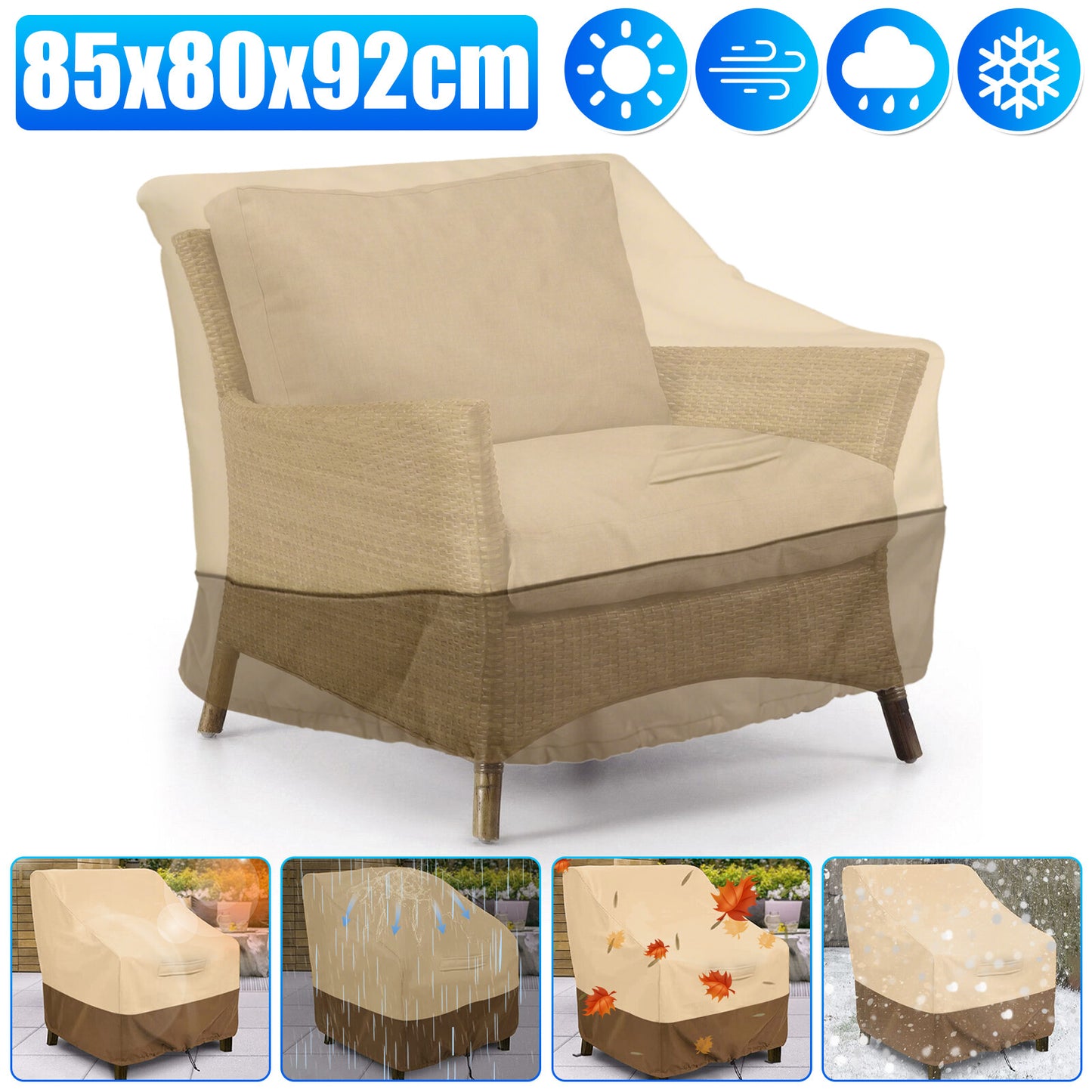 Waterproof Chair Cover Outdoor Patio Garden Yard Furniture Protector Covers 210D