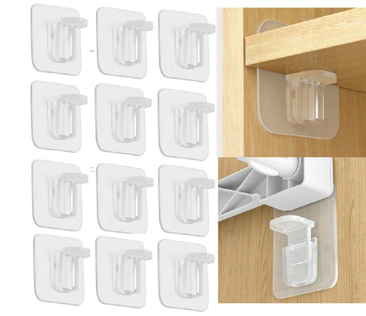 12-Pack Self-Adhesive Shelf Support Pegs – Heavy-Duty Partition Pin Clips