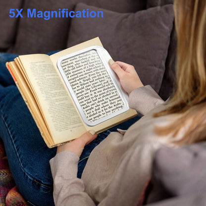 5X Full Page Magnifier – Handheld Magnifying Glass for Low Vision, Clear & Comfortable for Reading | TikTok Essential for Seniors & Hobbyists