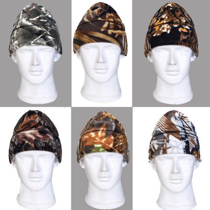 Camo Tactical Thermal Skull Cap Winter Warm Skiing Fleece Beanie Hat Men Womem