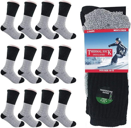 6-12 Pairs Men'S Winter Heavy Duty Warm Thermal Crew Work Boots Socks 9-11,10-15