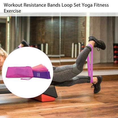 Resistance Bands Set for Workouts - 5 Levels Loop Bands for Booty, Legs, Arms, Fitness, Yoga, Pilates, Stretching, Portable & Durable Exercise Bands