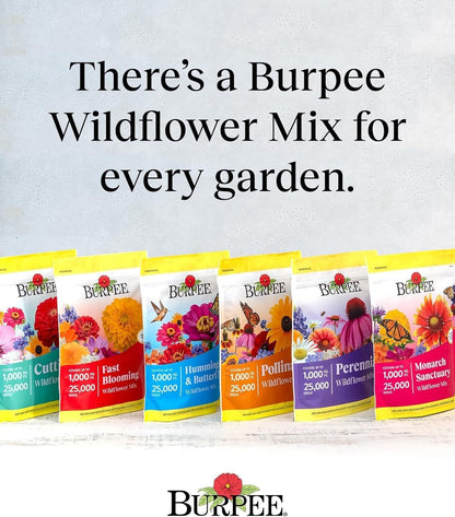 Easy-Growing Wildflower Seeds Mix - 50,000 Non-GMO Seeds for Bees & Butterflies, Covers 1,000 Sq Ft, Fast Blooming, Pollinator-Friendly Garden Flowers