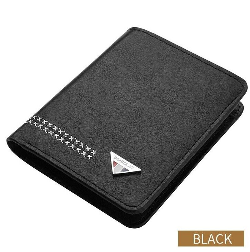 Men'S Functional Bifold Leather Wallet with ID Window Card Holder Slim Purse