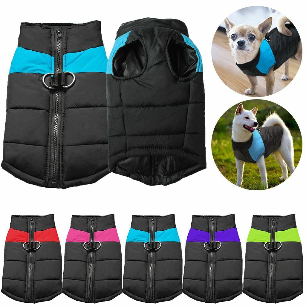 Pet Dog Vest Jacket – Waterproof & Warm Winter Coat | Padded, Windproof, Cozy Fit with Leash Hook | Stylish & Comfy Cold-Weather Dog Clothes