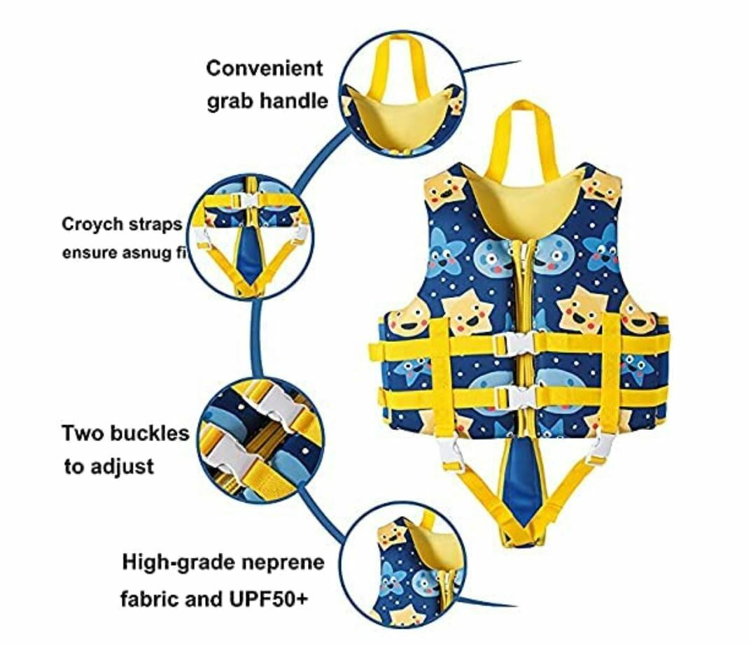 Kid Child Watersports Swim Vest Life Jacket Boys Girls Training Aid Flotation US