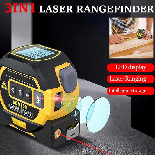 Digital Laser Tape Measure with Crosshairs 3 in 1 Digital Tape Measure 196Ft High Precision Rangefinder