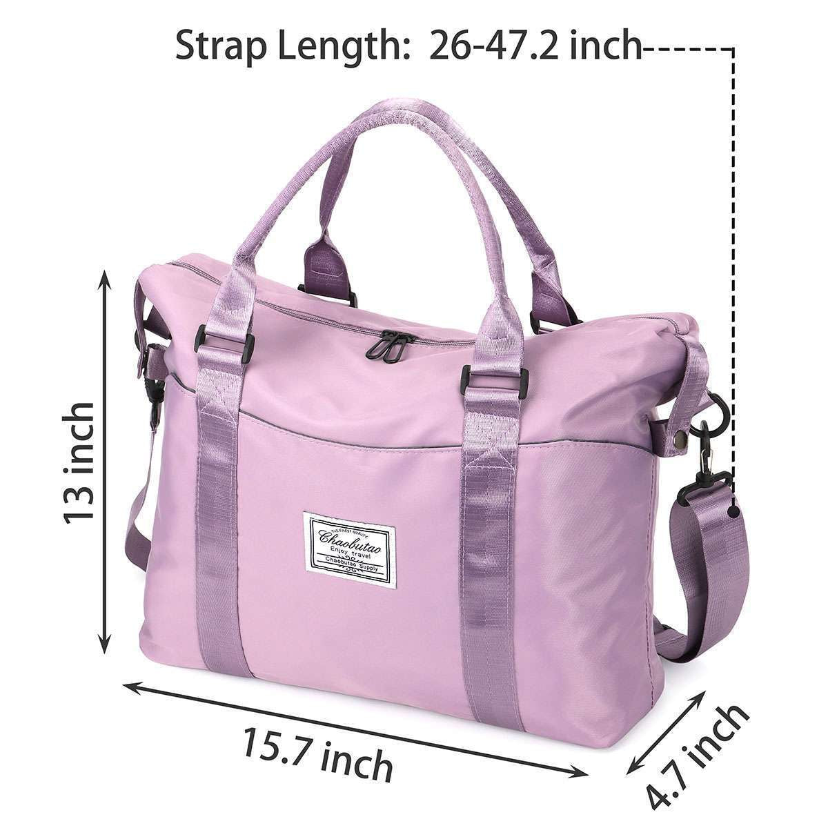 Durable Waterproof Foldable Travel Bag for Women | Large Oxford Duffle Tote with Trolley Sleeve, Multi Compartments & Adjustable Shoulder Strap