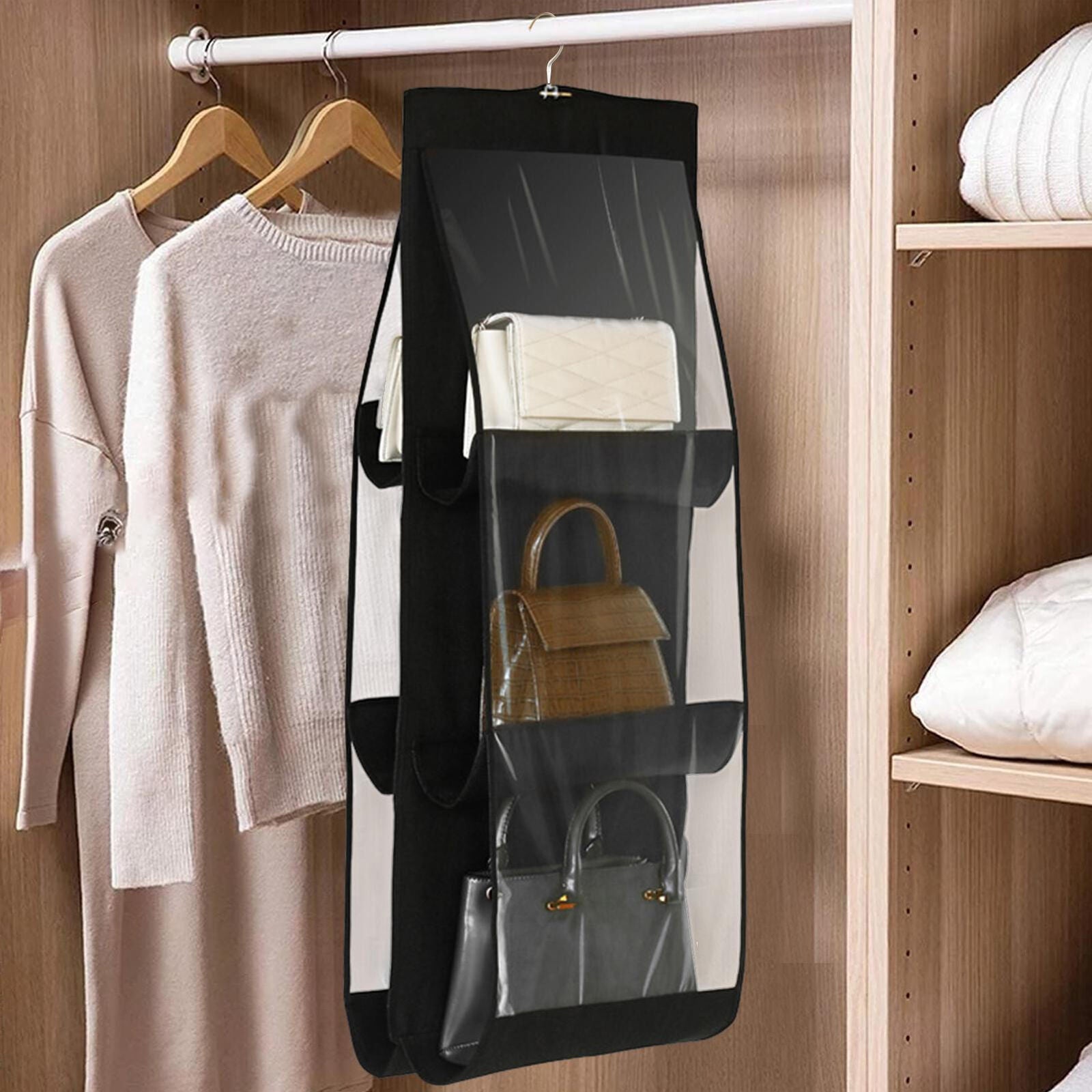 Bag Organizer Hanging Handbag Organizer Storage Artifact Bag Dust-proof Cover Wardrobe Pocket