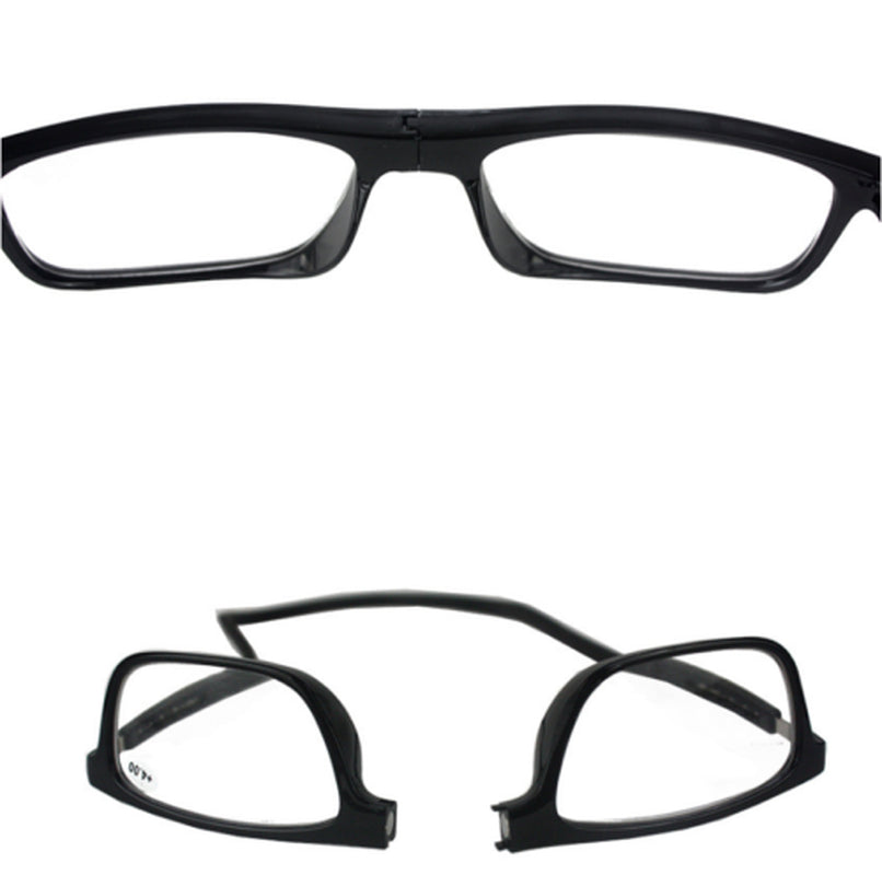 Hanging Folding Magnetic Reading Eyeglasses Glasses Front Click Connect Neck USA