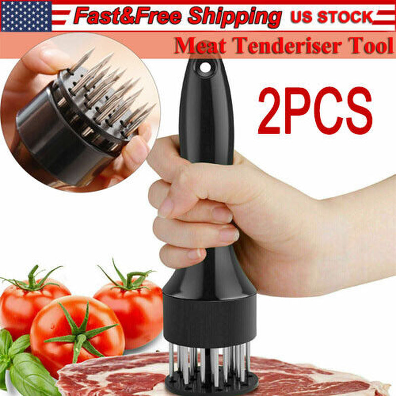 Meat Tenderizer Tool 21-Pin Stainless Steel Blades - Tender & Juicy Meat, Quick Marinade, Safe Cover, Easy to Use & Clean for Beef, Chicken, 