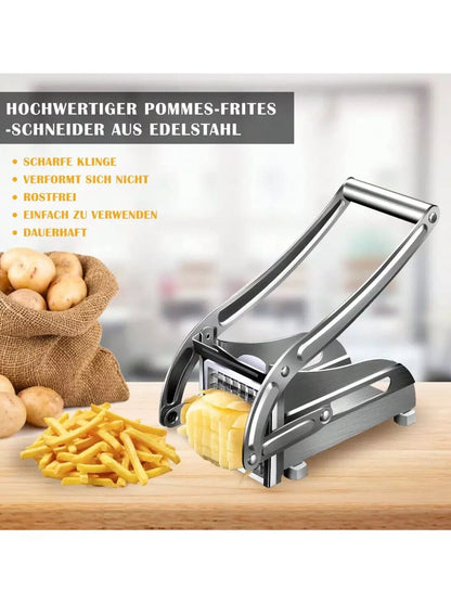 Heavy Duty Stainless Steel French Fry Cutter with Suction Feet for Potatoes