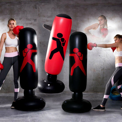 Inflatable Free Standing Punching Bag Boxing Cardio Kickboxing Fitness Training