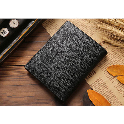 Men'S Leather Bifold ID Credit Card Holder Wallet Small Purse Billfold Thin