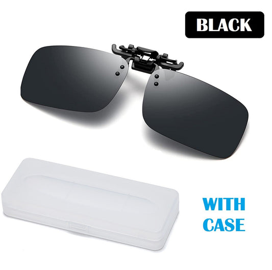 Polarized Clip on Flip up Sunglasses Men Women UV Protection Glasses W/ Case USA