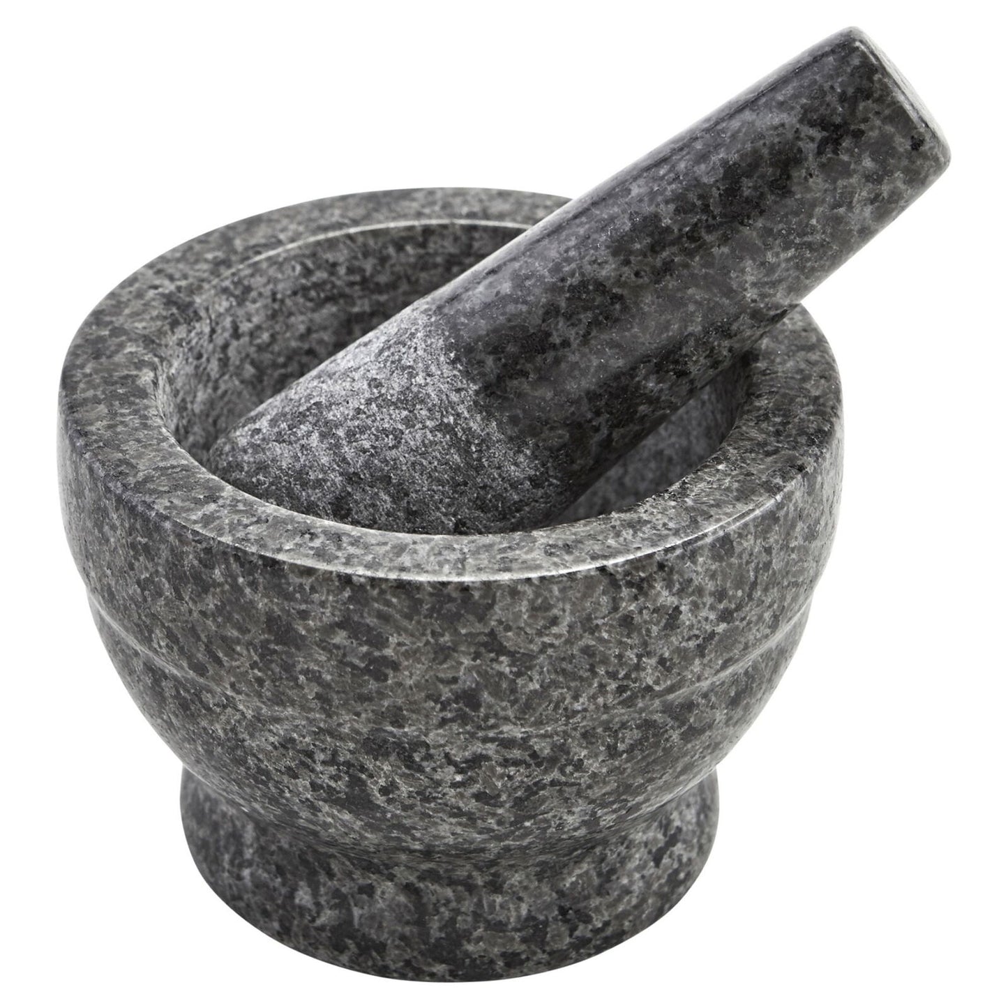3.75" Mini Polished Granite Mortar and Pestle, Gray (3.7" X 3.7" X 2.8")
