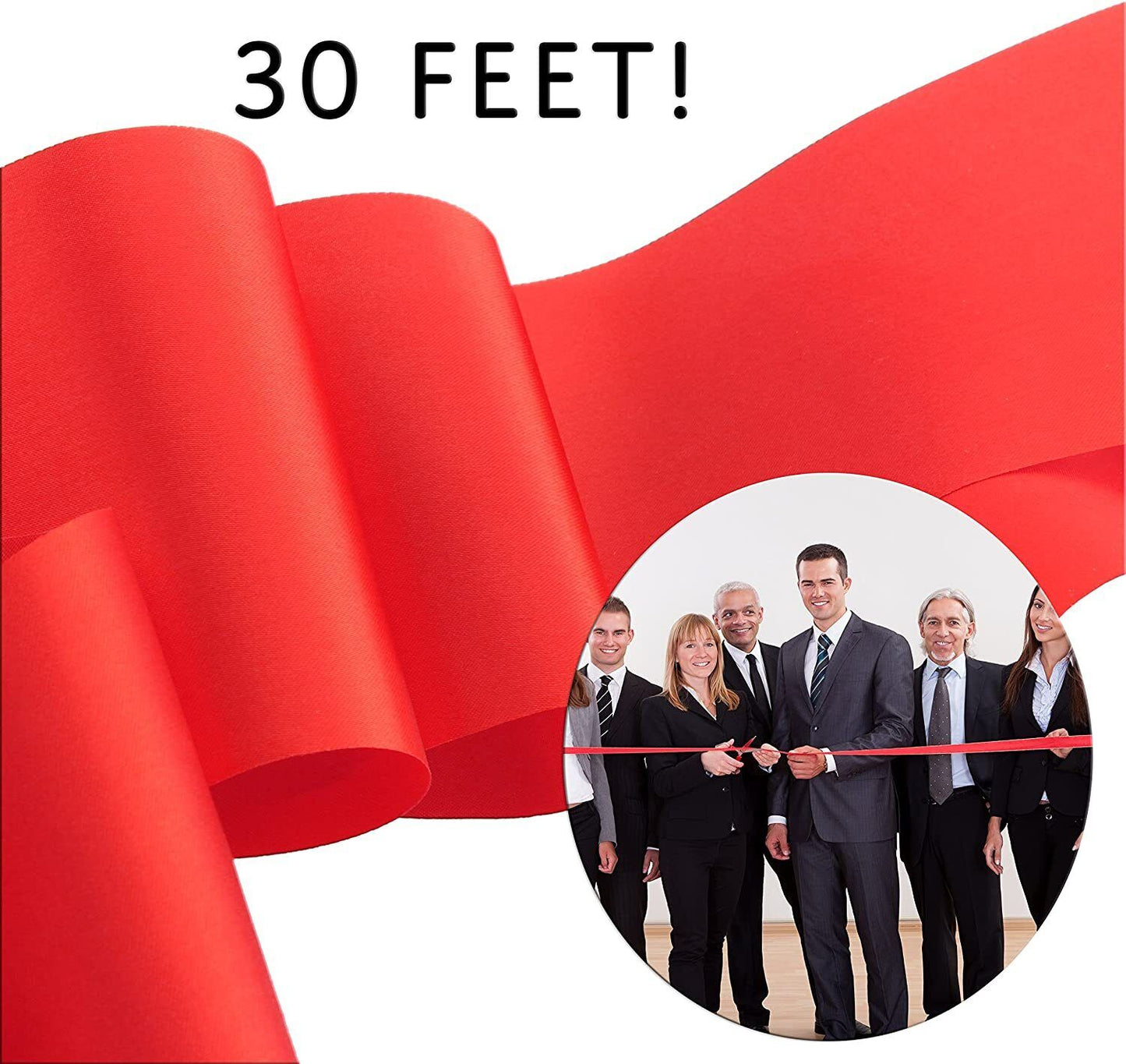 4" Wide Red Satin Ribbon, 10 Yards; Craft Ribbon for Christmas, Valentine, Gift
