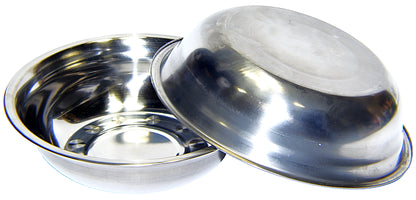 Set of 2 Dog Cat Pet Bowl Dish Metal STAINLESS STEEL Silver New XXS-XXL