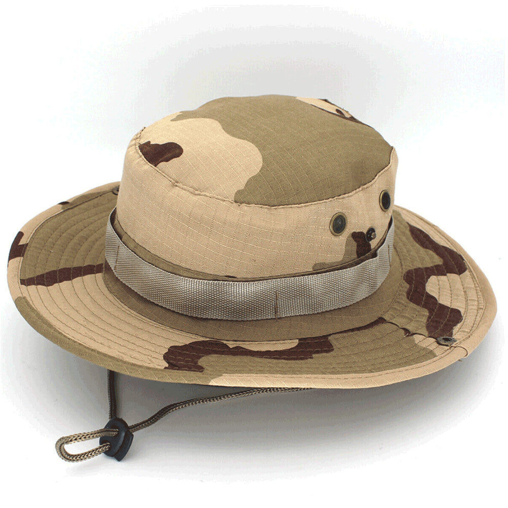 Boonie Bucket Hats Outdoor Fishing Hunting Wide Brim Mesh Camo Safari Sun Cap