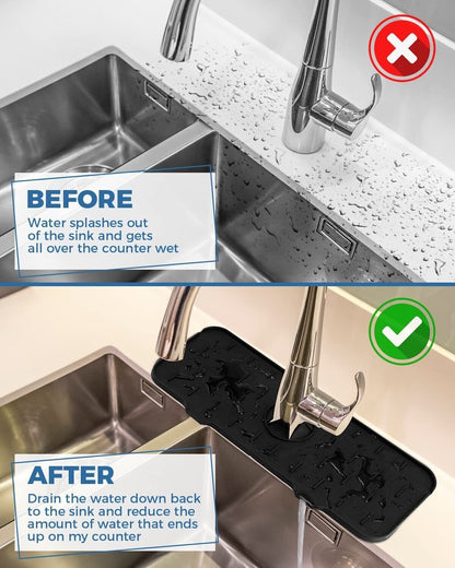 Silicone Sink Faucet Splash Guard, Faucet Absorbent Mat, Kitchen Sink Faucet Mat