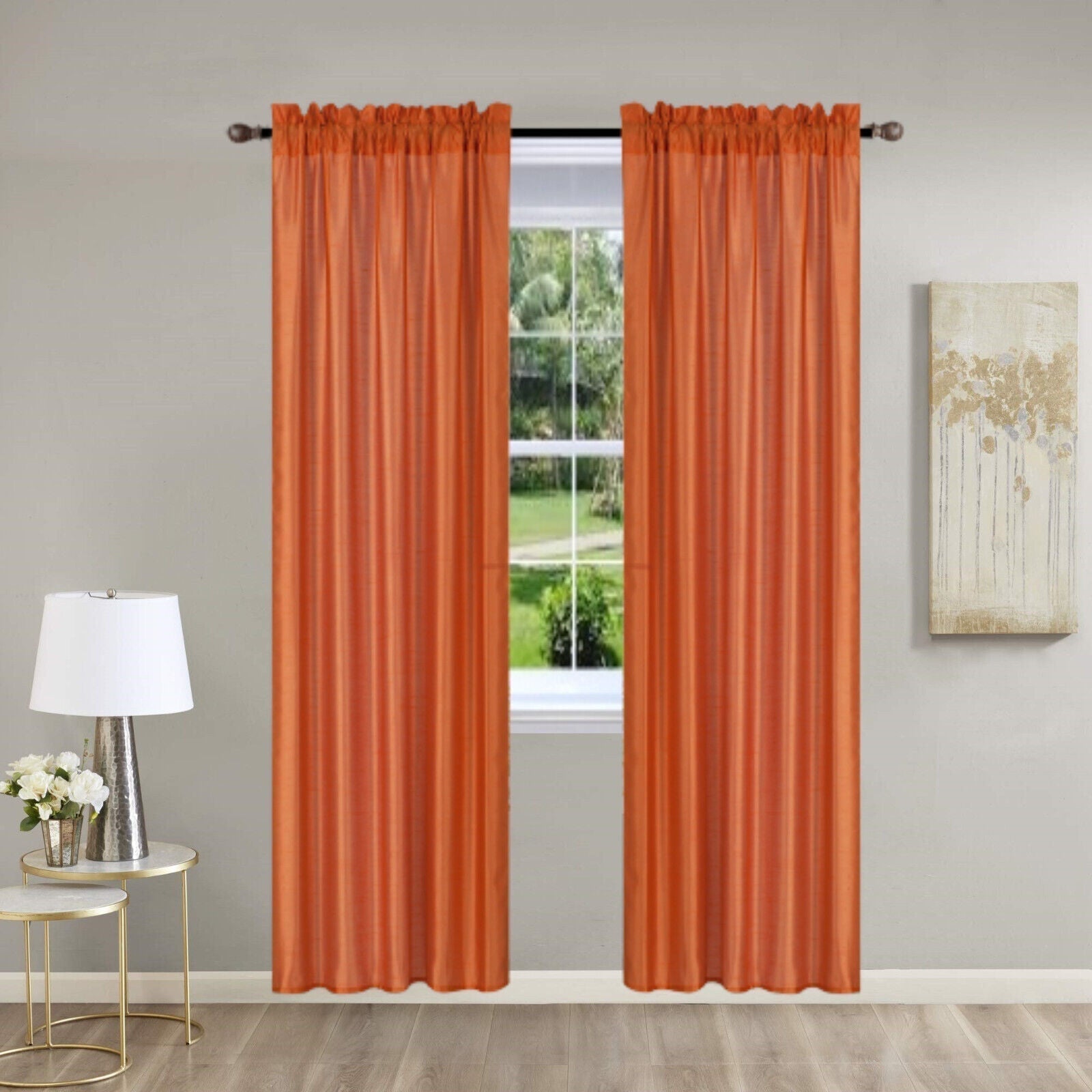 Pinch Pleat Curtain Panels 2 Pack Unlined Rod Pocket Window Sheer & Light, Fits 2” Rod, Non-Blackout Home Decor Upgrade