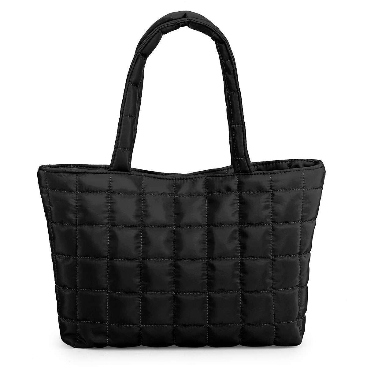 Women Puffer Tote Bag Quilted Puffy Handbag Shoulder Bag down Underarm Large Bag