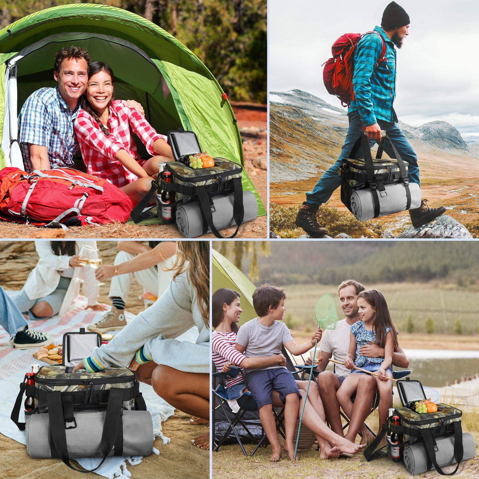Tirrinia Large Insulated Cooler Bag - Outdoor Leakproof Cooler Tote for Men