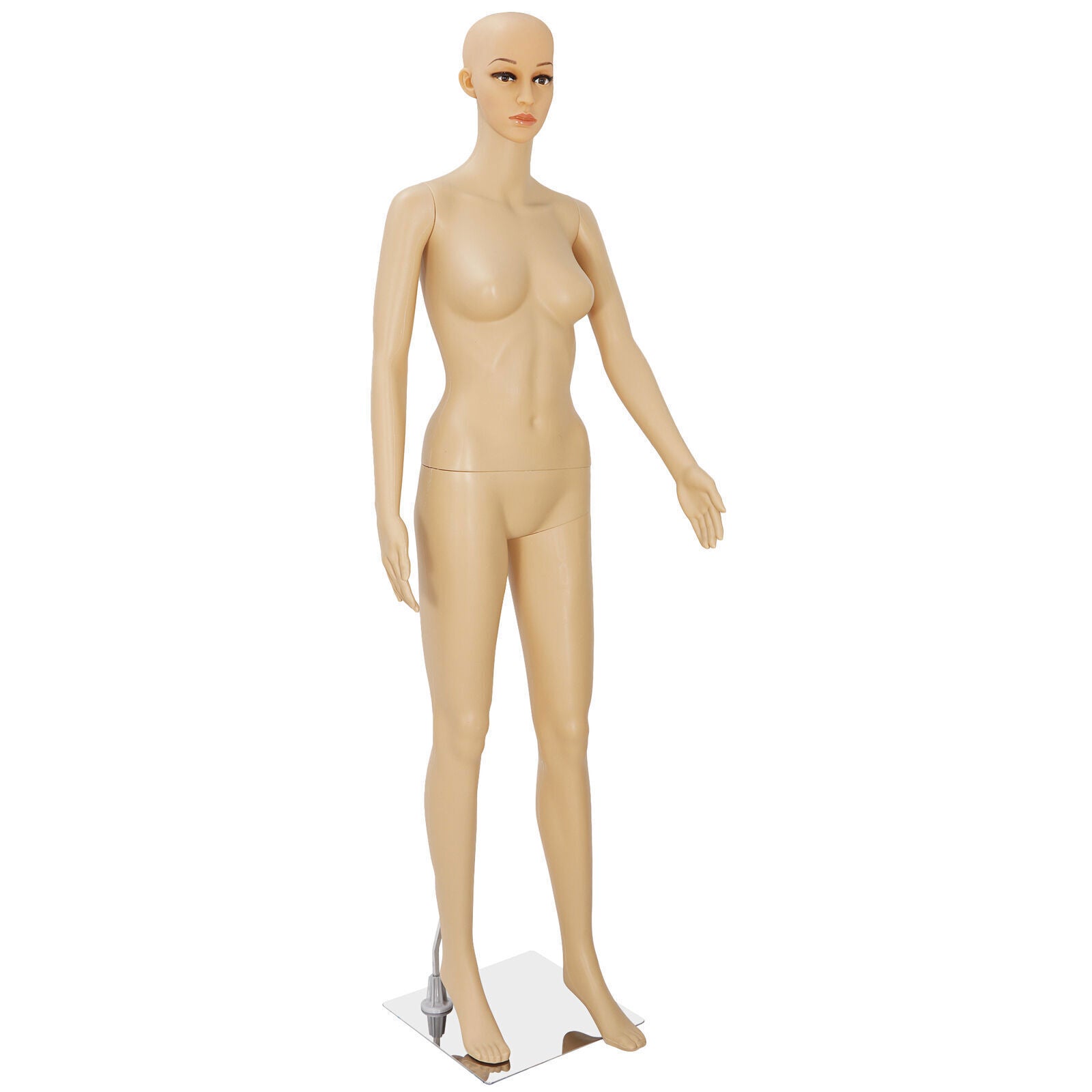 Realistic Female Mannequin Full Body Display | Durable PP Stand w/ Rotating Head & Metal Base | Perfect for Dresses, Clothes & Store Displays