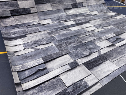 3D Stone Rock Wallpaper Background Modern Vinyl Film Sticker Peel-And-Stick Gray