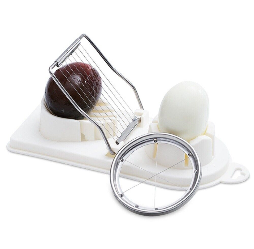 2-In-1 Stainless Steel Egg Slicer & Mushroom Tomato Chopper - Kitchen Cutter