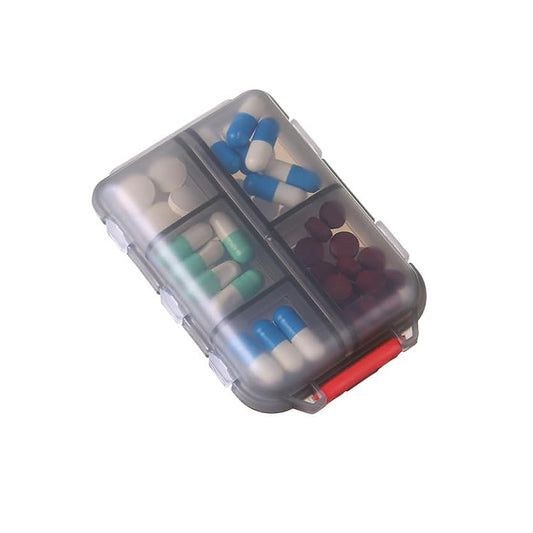 3PCS Pill Organizer 10 Compartments Travel Pill Box Portable Folding Small Case