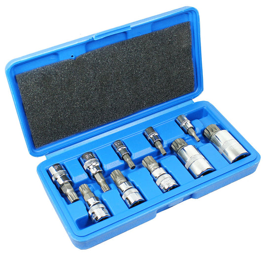10Pc XZN Triple Square 12 Point Spline Bit Socket Set 4MM - 12MM