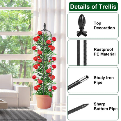 2Pack 6Ft Rustproof Garden Trellis for Potted Plants Climbing Vine Rose Clematis